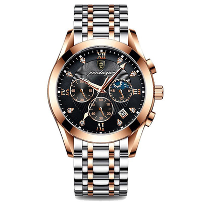 스테인리스 스틸 쿼츠 손목시계 43mm 케이스 지름과 쿼츠 운동