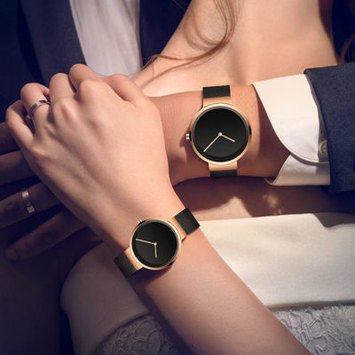 숨겨진 걸쇠 커플 석영 시계 5bar 방수 36mm 직경