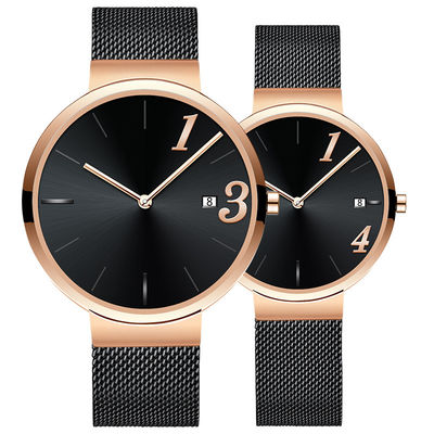 숨겨진 걸쇠 커플 석영 시계 5bar 방수 36mm 직경